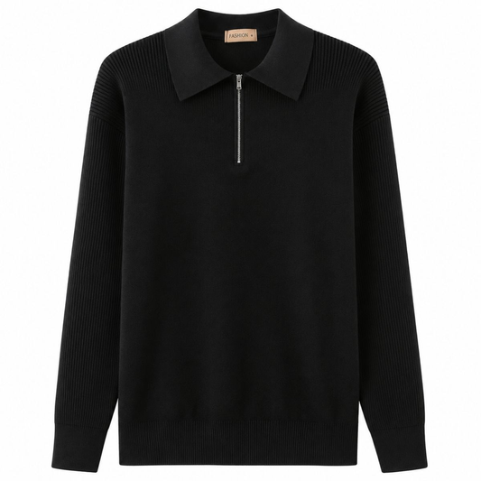 Kaschmir-Half-Zip-Polo-Pullover