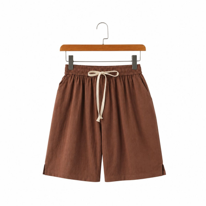 Solvane - Leinen-Shorts mit Kordelzug