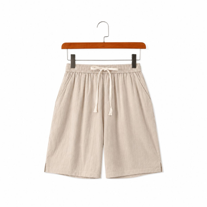 Solvane - Leinen-Shorts mit Kordelzug